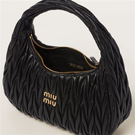 miu miu coffer matelasse leather hobo|Black Wander Matelassé Nappa Leather Hobo Bag .